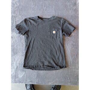 Carhartt Mens Loose Fit Pocket T-Shirt Faded Black Cotton Short Sleeve Small S